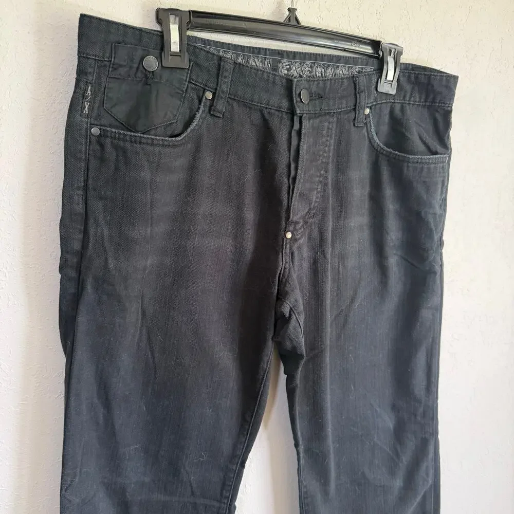 Men’s 33 Black Armani Exchange Preppy Grunge Casual Normcore Wide Leg Jeans